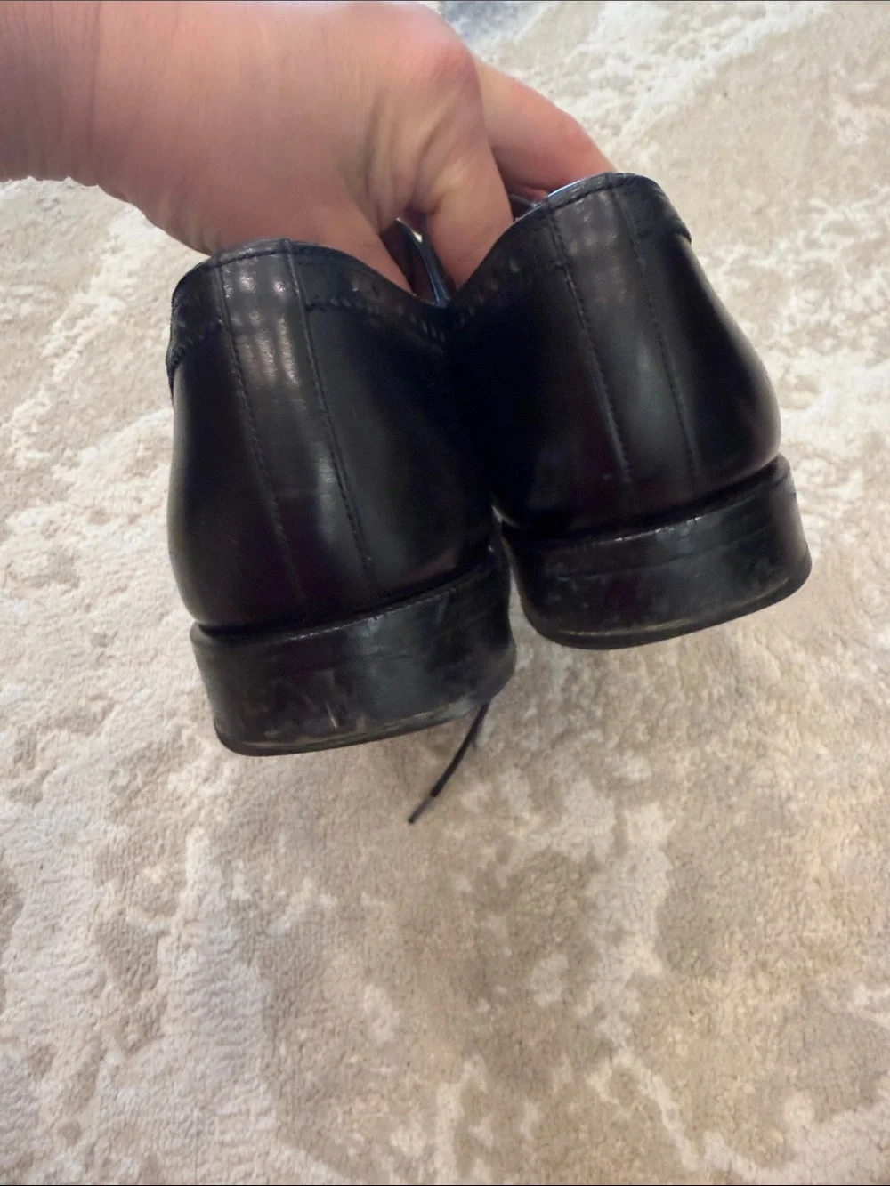 Magnanni Black Brogue Leather Oxfords Size 10